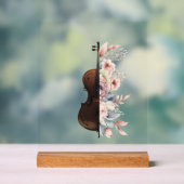 花の中にバイオリン。花束。 アクリルサイン (ニュートラル)