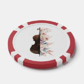 花の中にバイオリン。花束。 ポーカーチップ (シングル)
