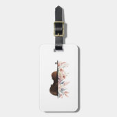 花の中にバイオリン。花束。 ラゲッジタグ (正面縦)