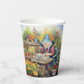 花の中に花のポット読ガーデンレディの本 紙コップ (裏面)