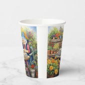 花の中に花のポット読ガーデンレディの本 紙コップ (左)