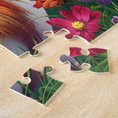 花の中に長い毛のモルモット ジグソーパズル (側面)