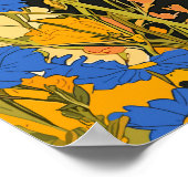 花の中に隠れている黒猫 ポスター (角)