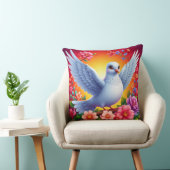 花の中に隠れカラフルた鳥 クッション (椅子)