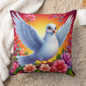 花の中に隠れカラフルた鳥 クッション (ブランケット)