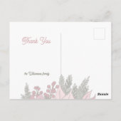 花の中のウサギ サンキュー ポストカード (裏面)