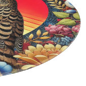 花の中のカラフル鳥 カッティングボード (角)