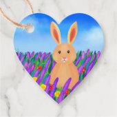 花の中のキュートなイースターバニー フェイバータグ (正面)