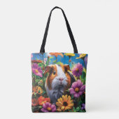 花の中のギニ鮮やかブタ トートバッグ (裏面)