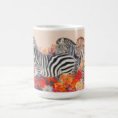 花の中のシマウマ コーヒーマグカップ (中央)