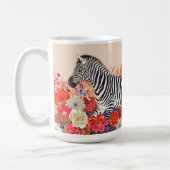 花の中のシマウマ コーヒーマグカップ (左)