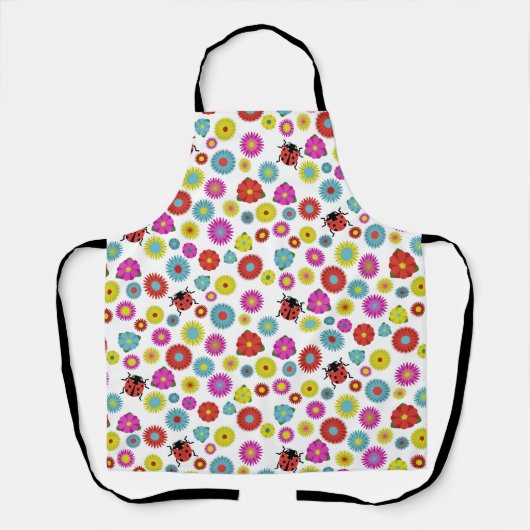 花の中のテントウムシ エプロン (正面)