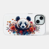 花の中のパンダ iPhone 15ケース (裏面横)