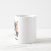 花の中のボクサー犬 コーヒーマグカップ (中央)