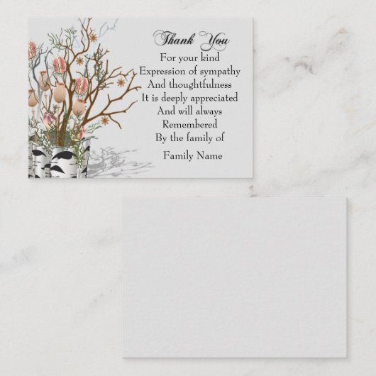 花の中のポットありがとう ノートカード (正面/裏面)