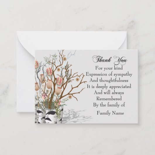 花の中のポットありがとう ノートカード (正面)