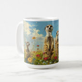 花の中のミーア猫 コーヒーマグカップ (正面左)