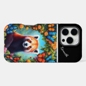 花の中のレッサーパンダ iPhoneケース (裏面横)