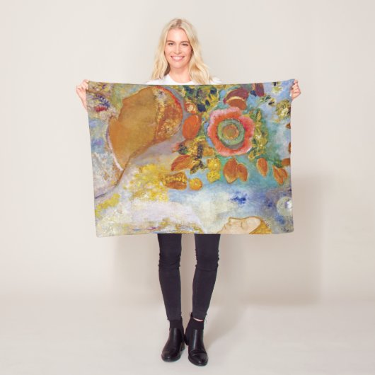 花の中の二人の若い女の子，レドン フリースブランケット (インサイチュ)