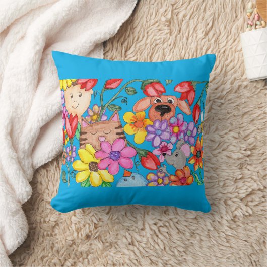 花の中の友人 クッション (ブランケット)