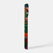花の中の可愛いオレンジ色の猫  iPhone 15ケース (右側面)
