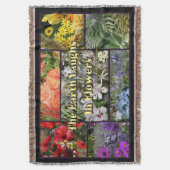 花の中の地球の笑い写真コラージュ スローブランケット (正面縦)