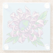 花の中の地球 ガラスコースター (裏面)