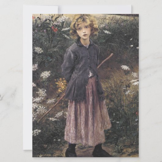 花の中の少女の歩く（バスティアン – レページ） カード (正面)