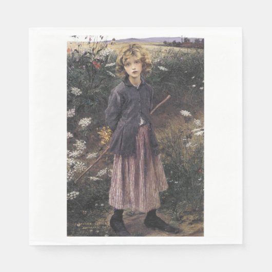 花の中の少女の歩く（バスティアン – レページ） スタンダードランチョンナプキン (正面)