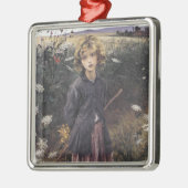 花の中の少女の歩く(バスティアン – レページ) メタルオーナメント (左)