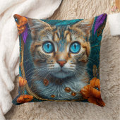 花の中の猫 クッション (ブランケット)