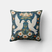 花の中の白い鳩が二羽 クッション (裏面)