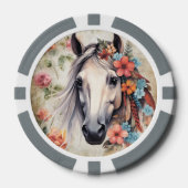 花の中の白馬 ポーカーチップ (正面)