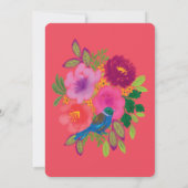 花の中の結婚鳥 招待状 (裏面)