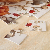 花の中の美しい牡鹿 ジグソーパズル (側面)