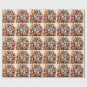 花の中の美しい牡鹿 ラッピングペーパー (フラット)