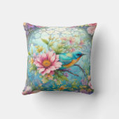 花の中の美しい鳥 クッション (裏面)