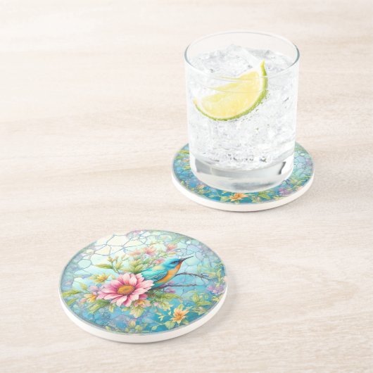 花の中の美しい鳥 コースター (側面)