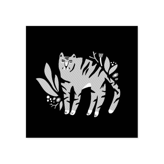 花の中の虎 ラバースタンプ (インプリント)