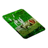 花の中の赤い唇のトテム抽象芸術 マグネット (右側)