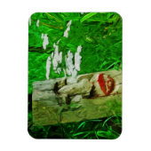 花の中の赤い唇のトテム抽象芸術 マグネット (縦)