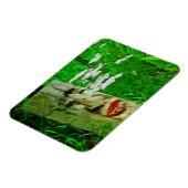 花の中の赤い唇のトテム抽象芸術 マグネット (左側)