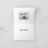 花の中の黒と白の羊イースター カード (内部)