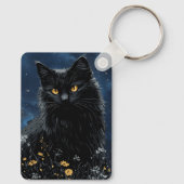 花の中の黒猫 キーホルダー (裏面)