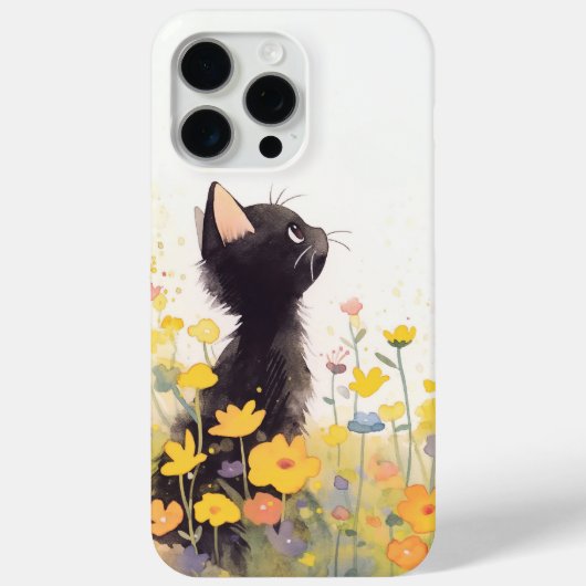 花の中の黒猫 Case-Mate iPhoneケース (裏面)