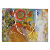 花の中の2つの若い女の子、レドン大きなギフトバ ラージペーパーバッグ (裏面)