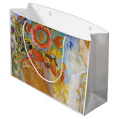 花の中の2つの若い女の子、レドン大きなギフトバ ラージペーパーバッグ (裏面アングル)