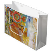 花の中の2つの若い女の子、レドン大きなギフトバ ラージペーパーバッグ (正面アングル)