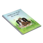 花の中の4つのカバリエールキングチャールズスパニエル犬 ノートブック (右側)