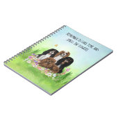 花の中の4つのカバリエールキングチャールズスパニエル犬 ノートブック (左側)